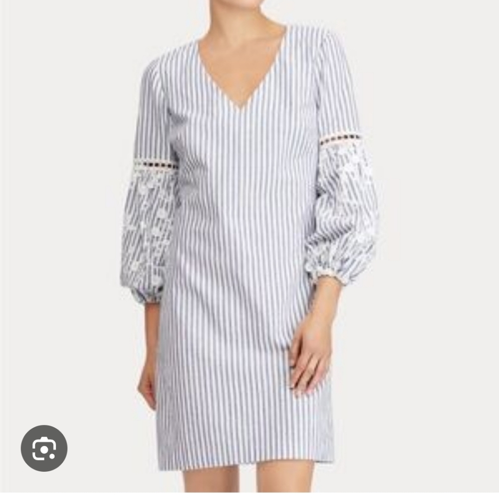 Lauren Ralph Lauren Blue and White Striped Dress - Picture 2 of 4